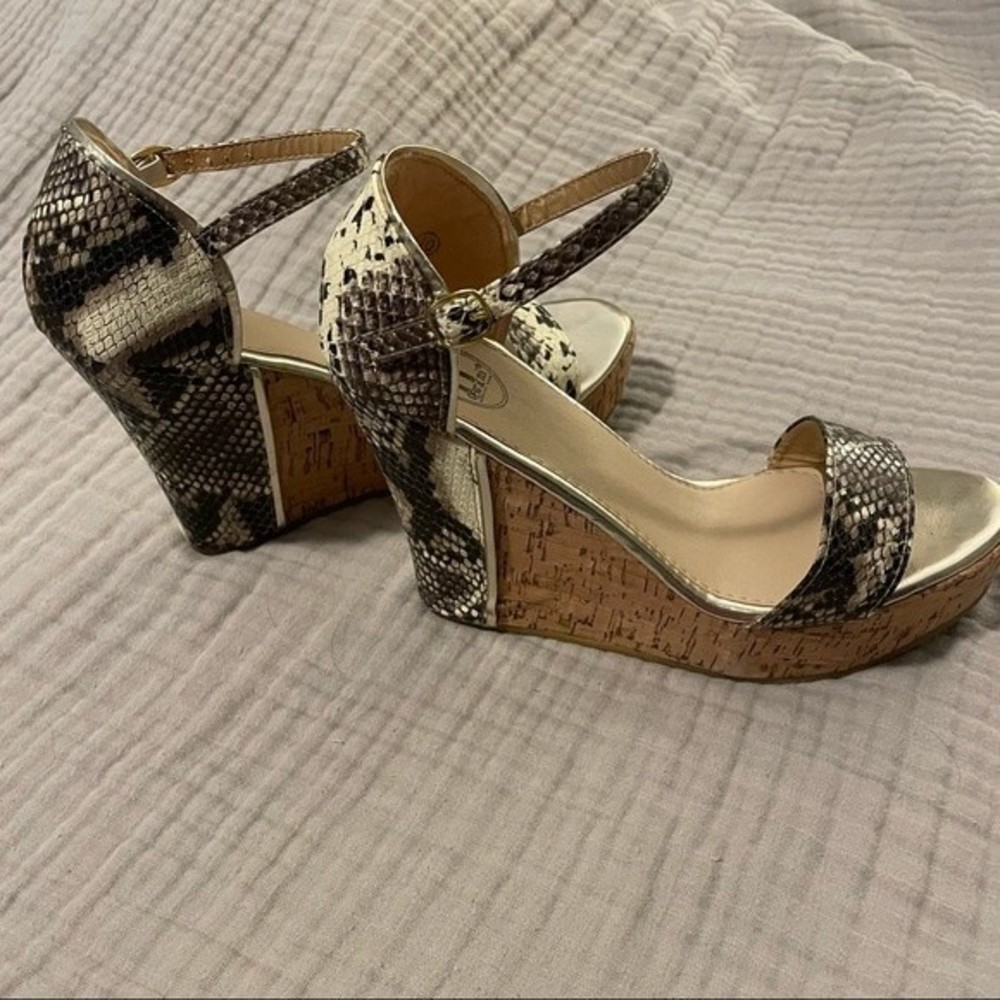 if Carrini Platform Wedge with Ankle Strap